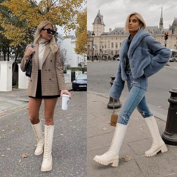 Nwot Lace-Up Chunky Sock Boots - Picture 2 of 13